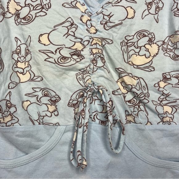 Disney bunny tshirt cinched vneck baby cotton candy blue adorable y2k tee π - Picture 5 of 6